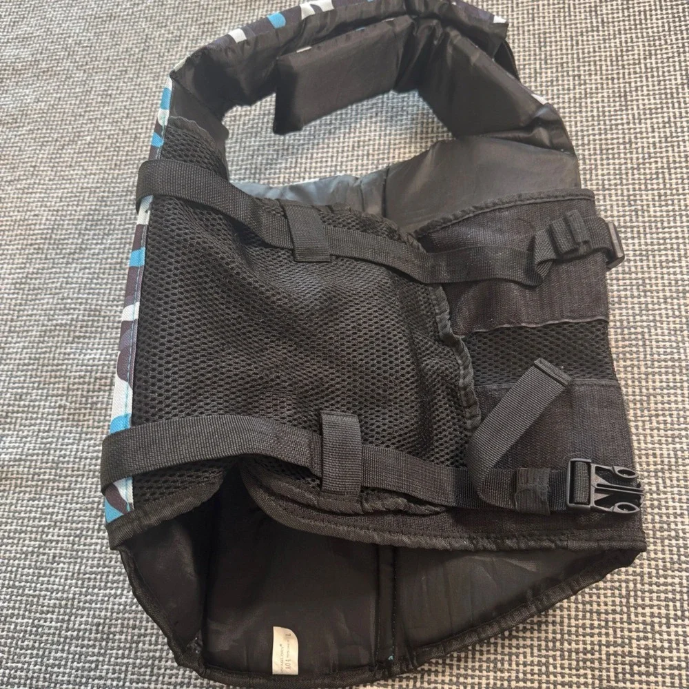 Vivaglory A04 Dog Life Jacket Blue Camo Large Reflective Safety Vest with Handle